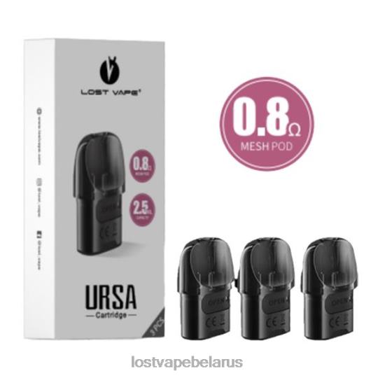 Lost Vape URSA сменные капсулы | 2,5 мл (3 упаковки) черный 0,8 Ом 4XNRV123 Lost Vape Contact